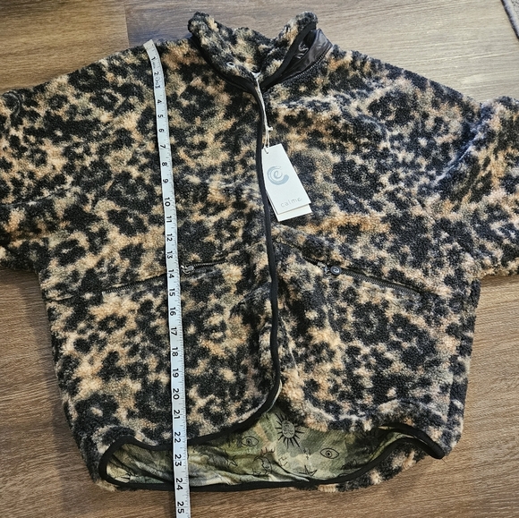 NWT Johnny Was Calme Fleece Shapra Jacket Black and Tan Floral Printed - Picture 10 of 14